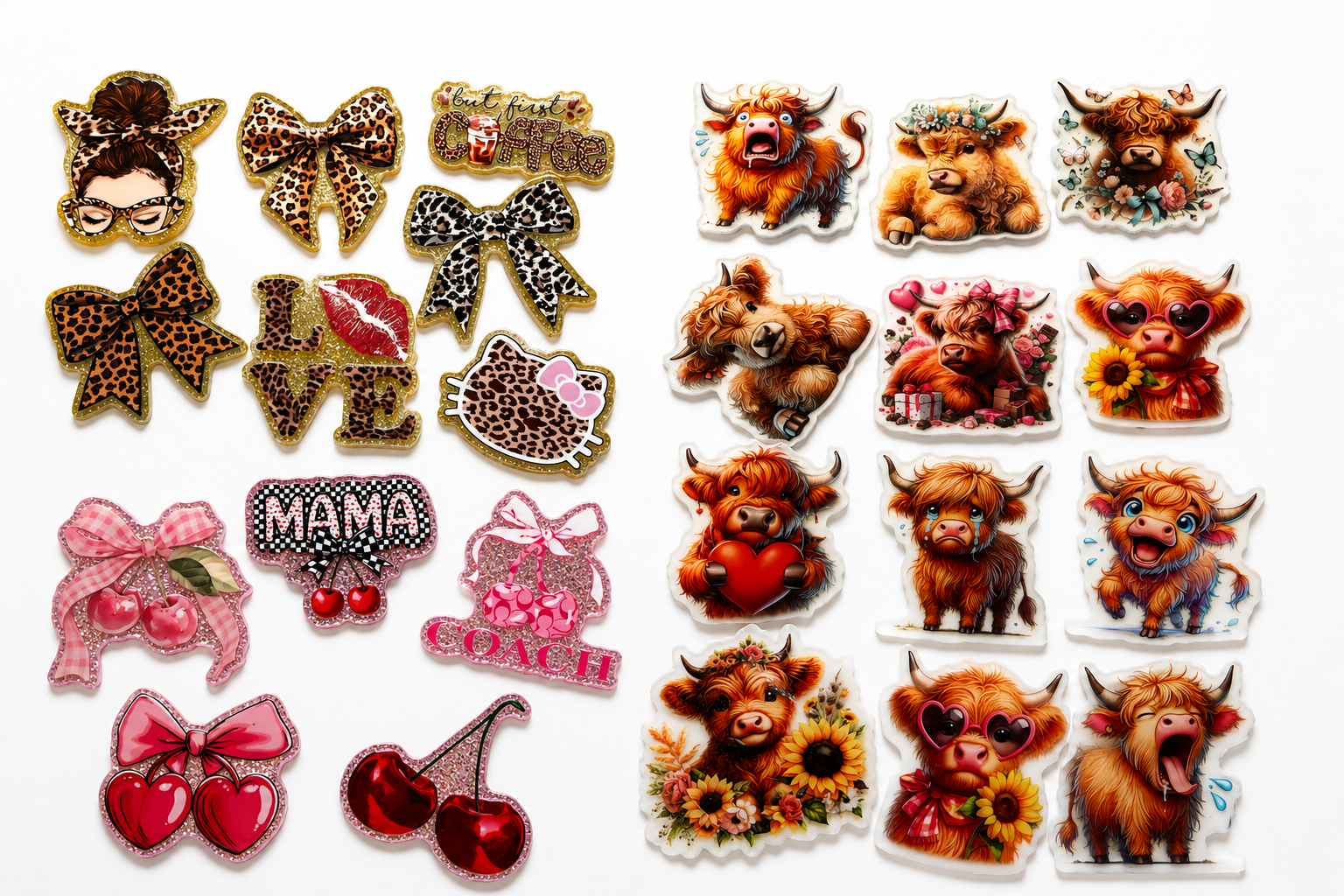 Glitter Acrylic Charms